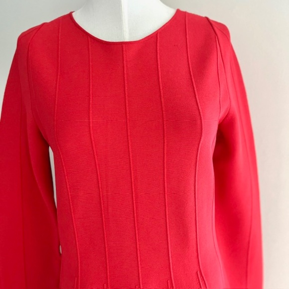 Giorgio Armani Black Label  Red Knit Dress Size 46 - Picture 4 of 7